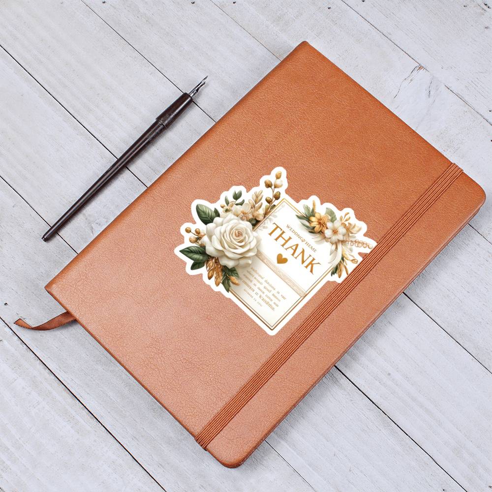 Luxury Wedding Decor Sticker 071 - Vegan Leather Journal