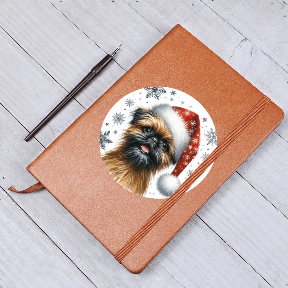 Christmas Dog - Brussels Griffon - Vegan Leather Journal