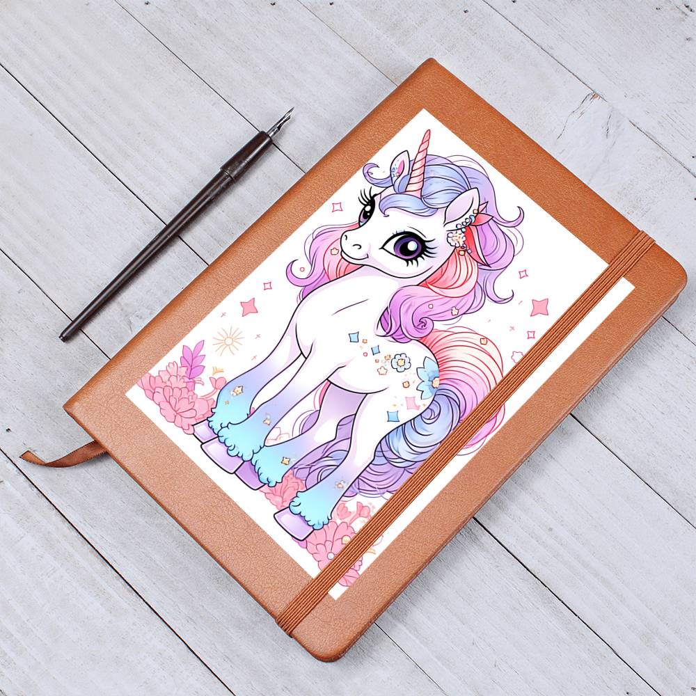 Cute Unicorn 064 - Vegan Leather Journal