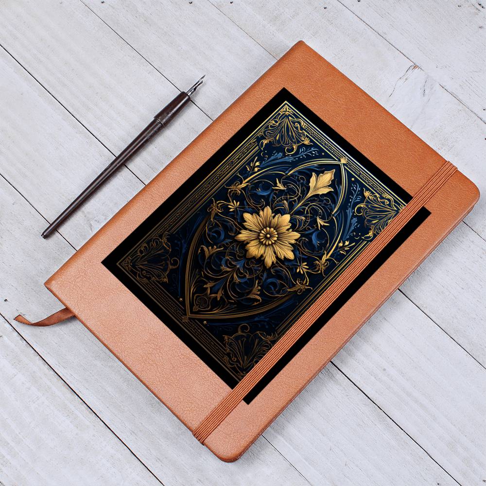 Ornate Gold Cover 001 - Vegan Leather Journal