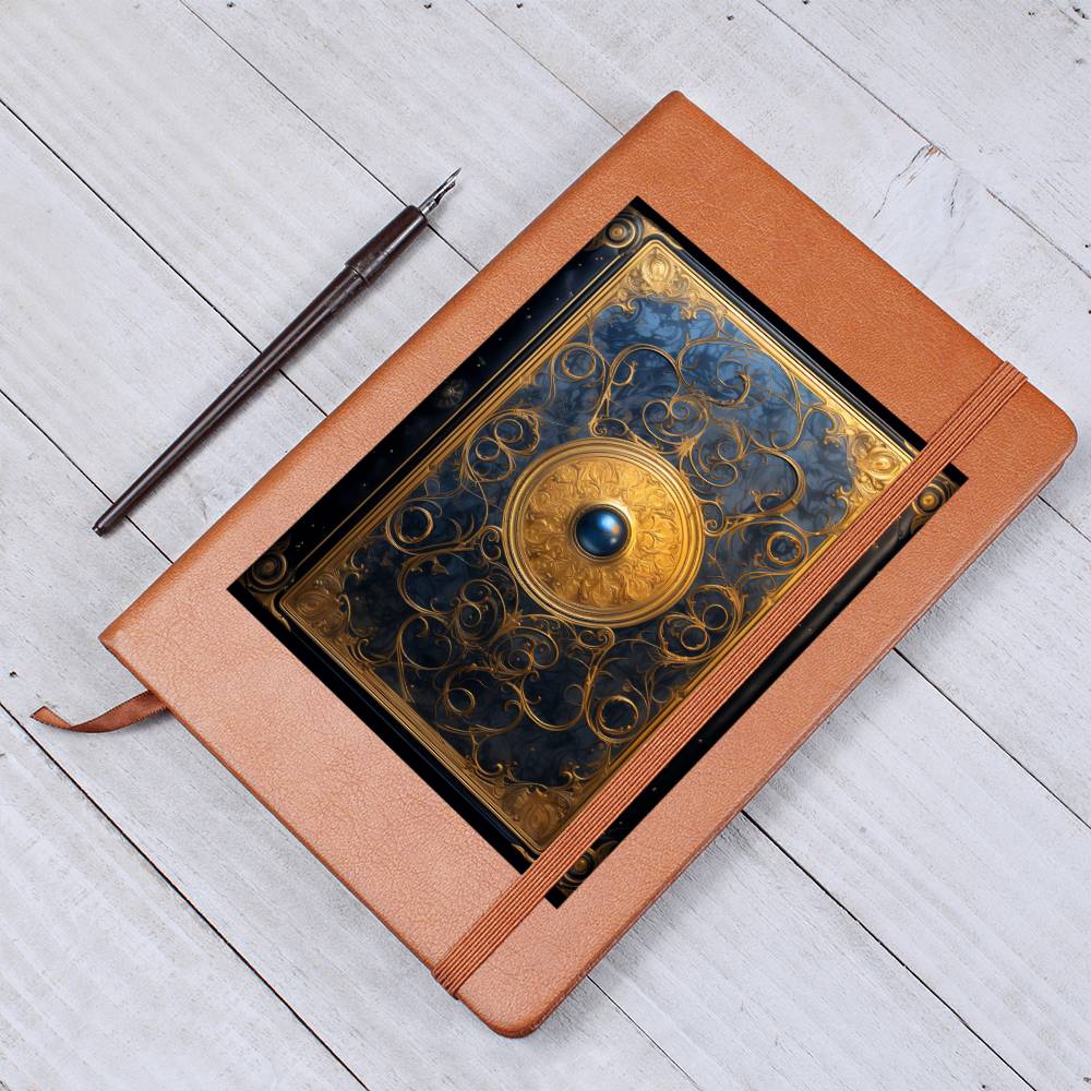 Ornate Gold Cover 019 - Vegan Leather Journal