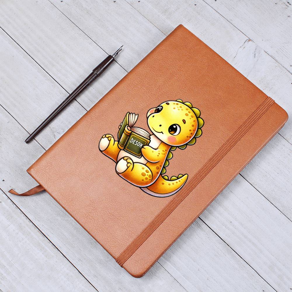 Colorful Baby Dinosaur 060 - Vegan Leather Journal