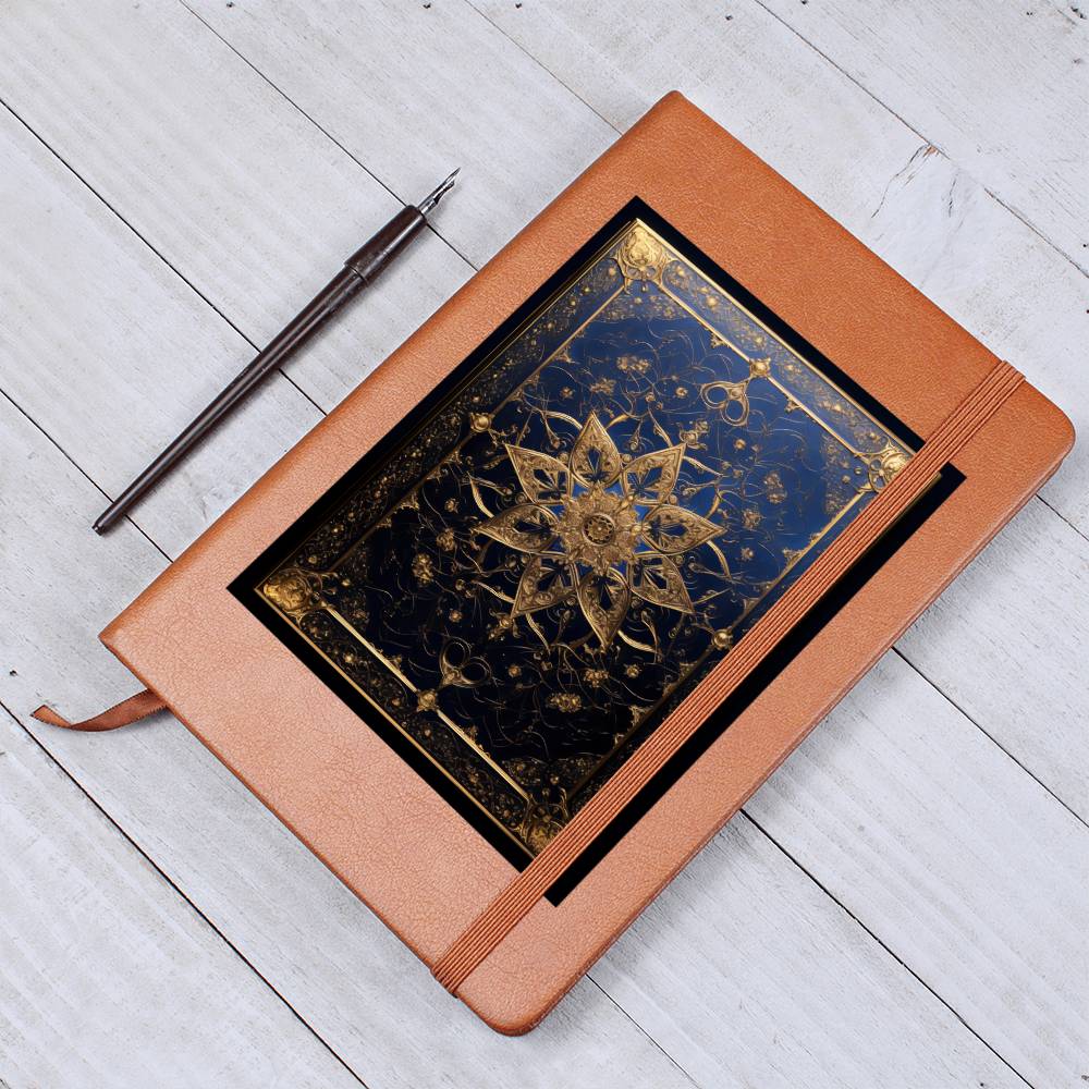 Ornate Gold Cover 023 - Vegan Leather Journal