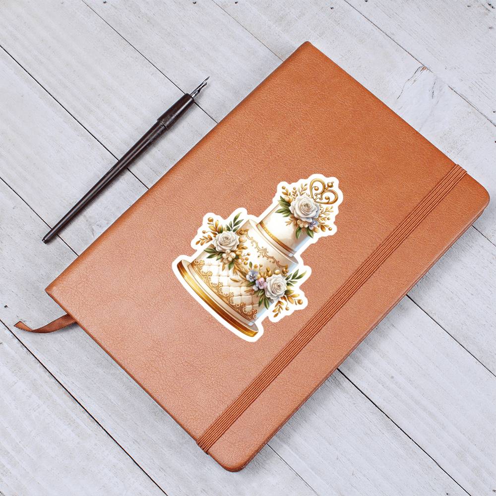 Luxury Wedding Decor Sticker 012 - Vegan Leather Journal