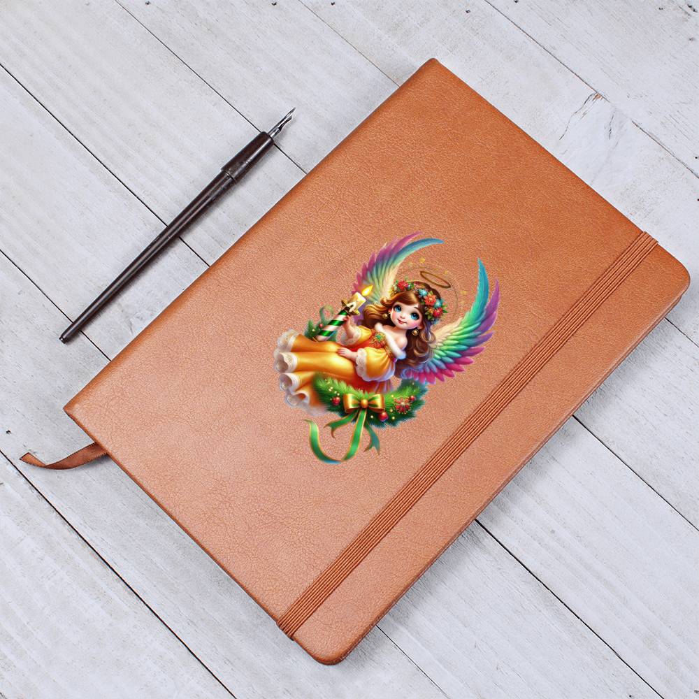 Cute Christmas Angel 025 - Vegan Leather Journal