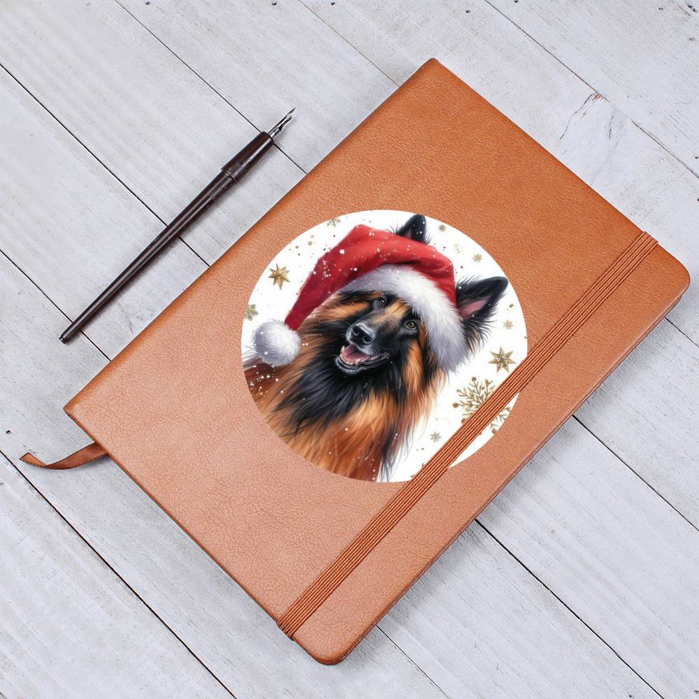 Christmas Dog - Belgian Tervuren - Vegan Leather Journal