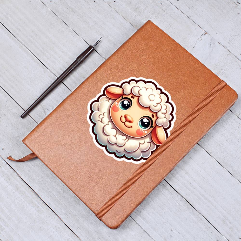 Cute Sheep sticker 163 - Vegan Leather Journal