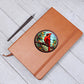 Christmas Red Cardinal Stained Glass Design 028 - Vegan Leather Journal