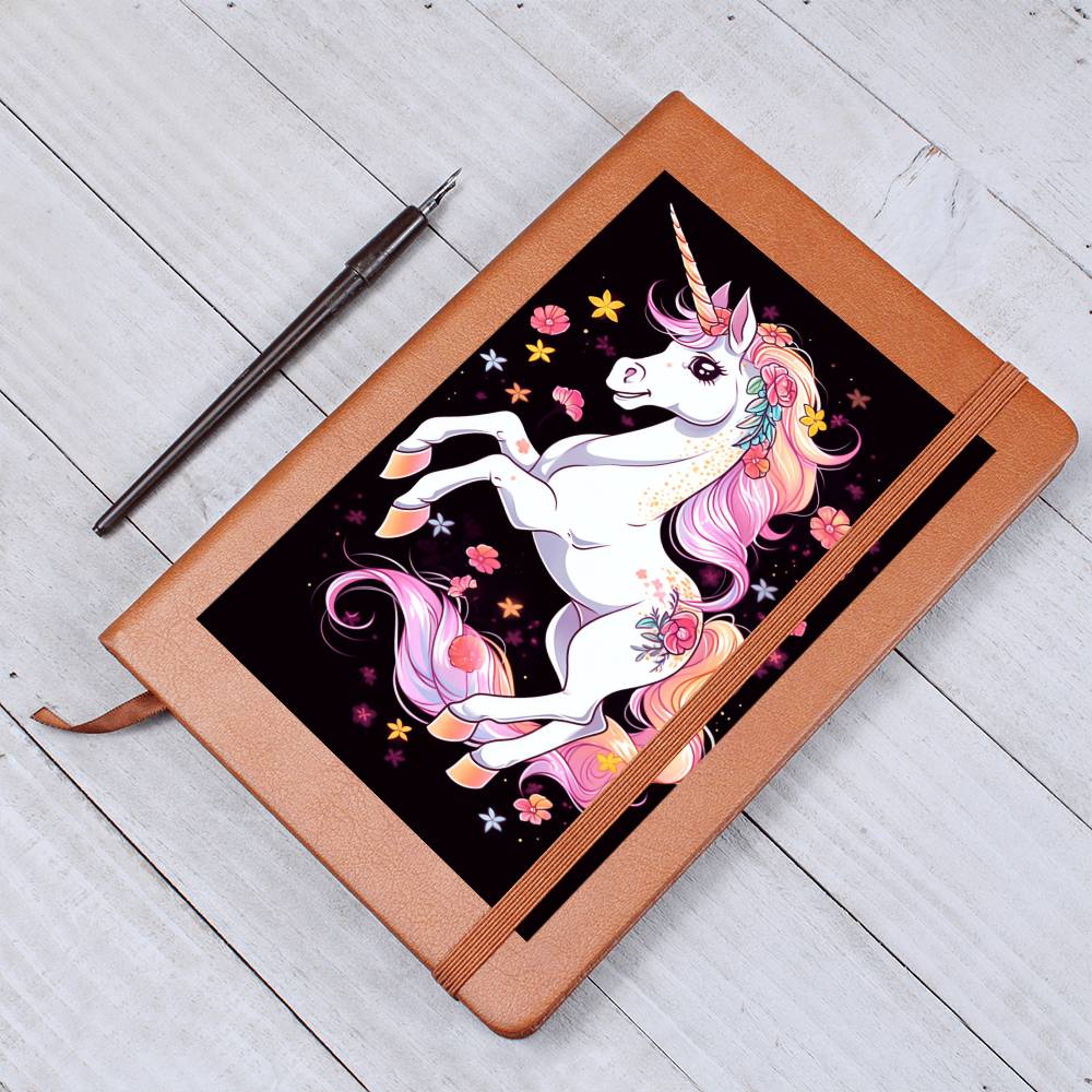 Cute Unicorn 098 - Vegan Leather Journal