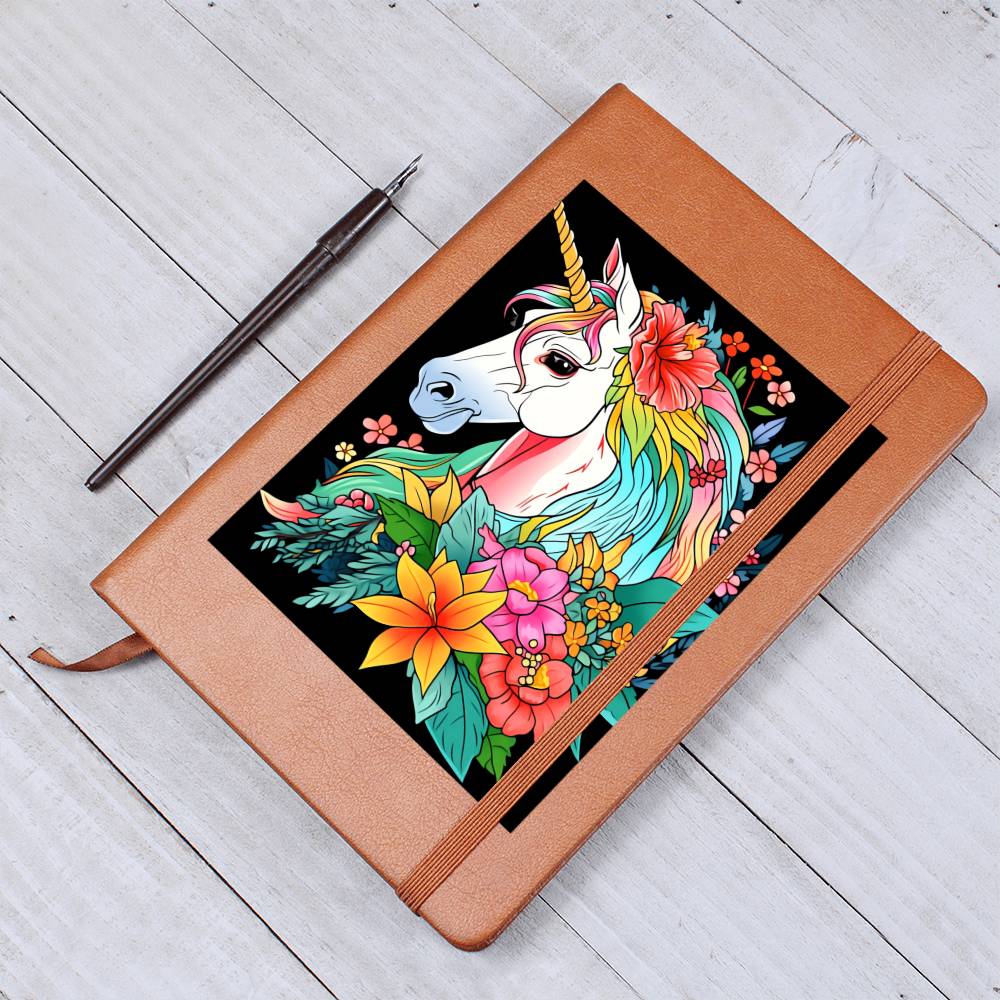 Cute Unicorn 017 - Vegan Leather Journal