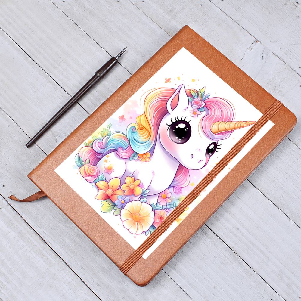 Cute Unicorn 060 - Vegan Leather Journal