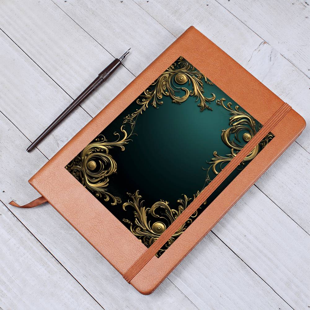 Ornate Gold Cover 054 - Vegan Leather Journal