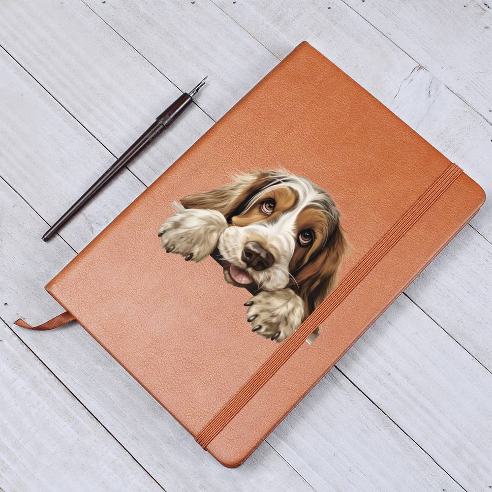 Grand Basset Griffon Vendeen Peeking - Vegan Leather Journal