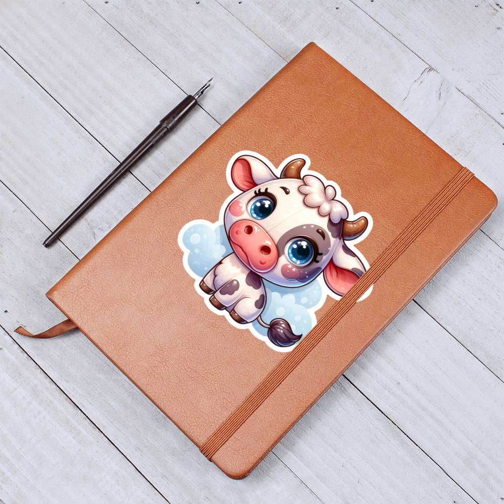 Cute Cow sticker 31 - Vegan Leather Journal
