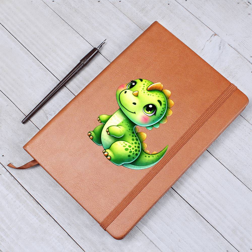 Colorful Baby Dinosaur 061 - Vegan Leather Journal