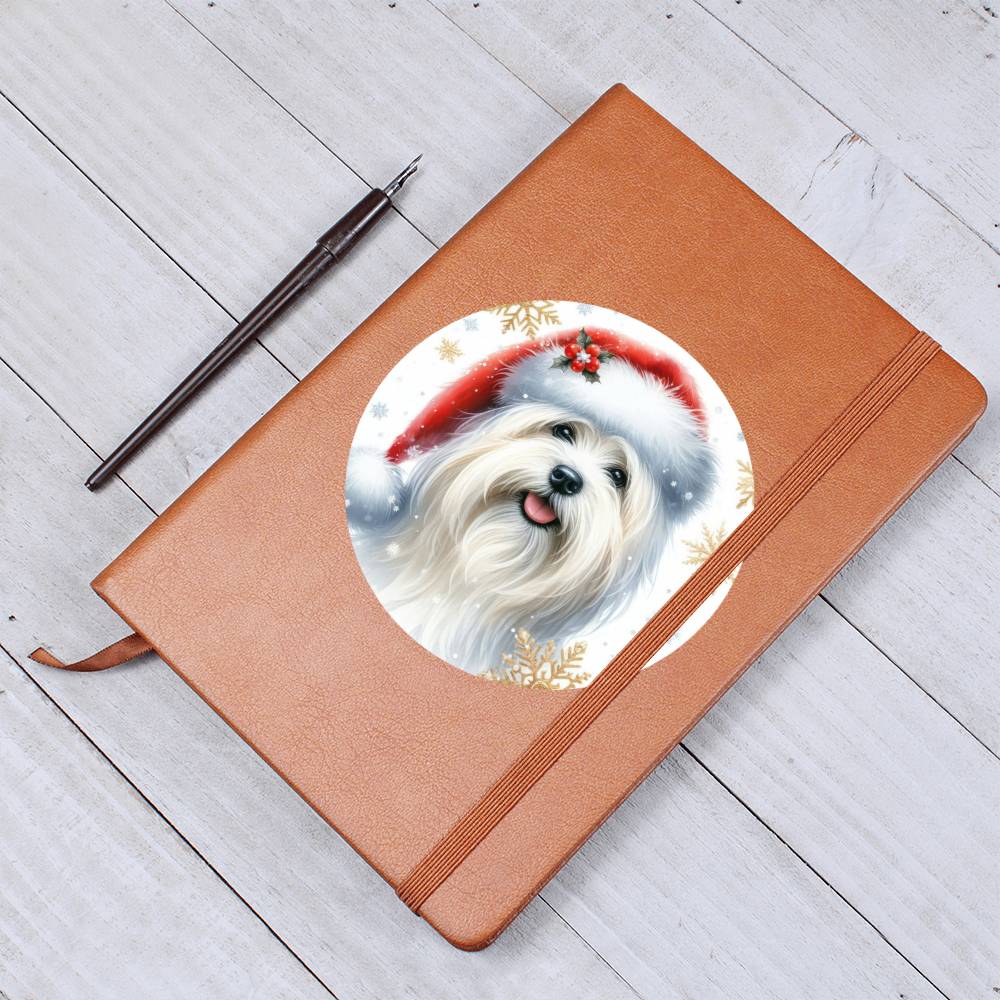 Christmas Dog - Coton De Tulear - Vegan Leather Journal