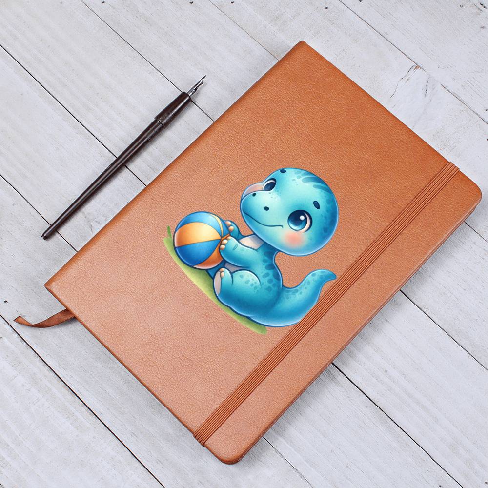 Colorful Baby Dinosaur 027 - Vegan Leather Journal