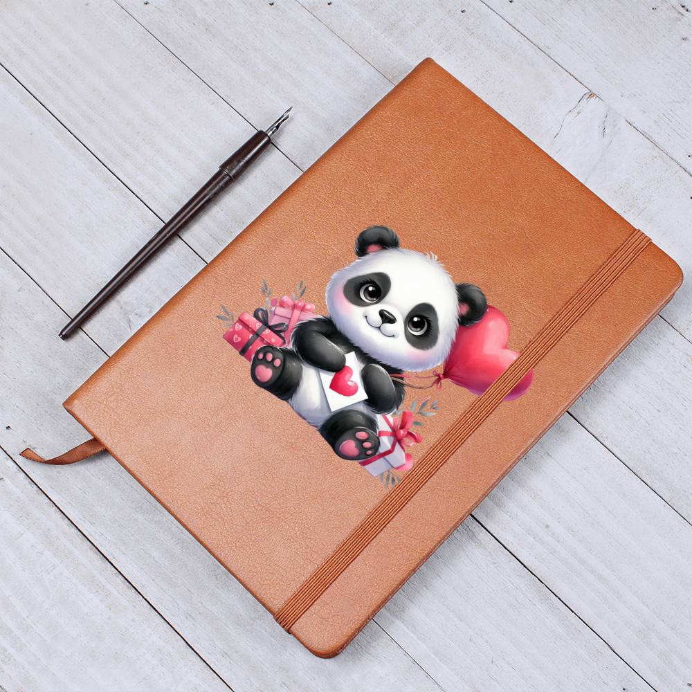Valentine's Day Panda 023 - Vegan Leather Journal