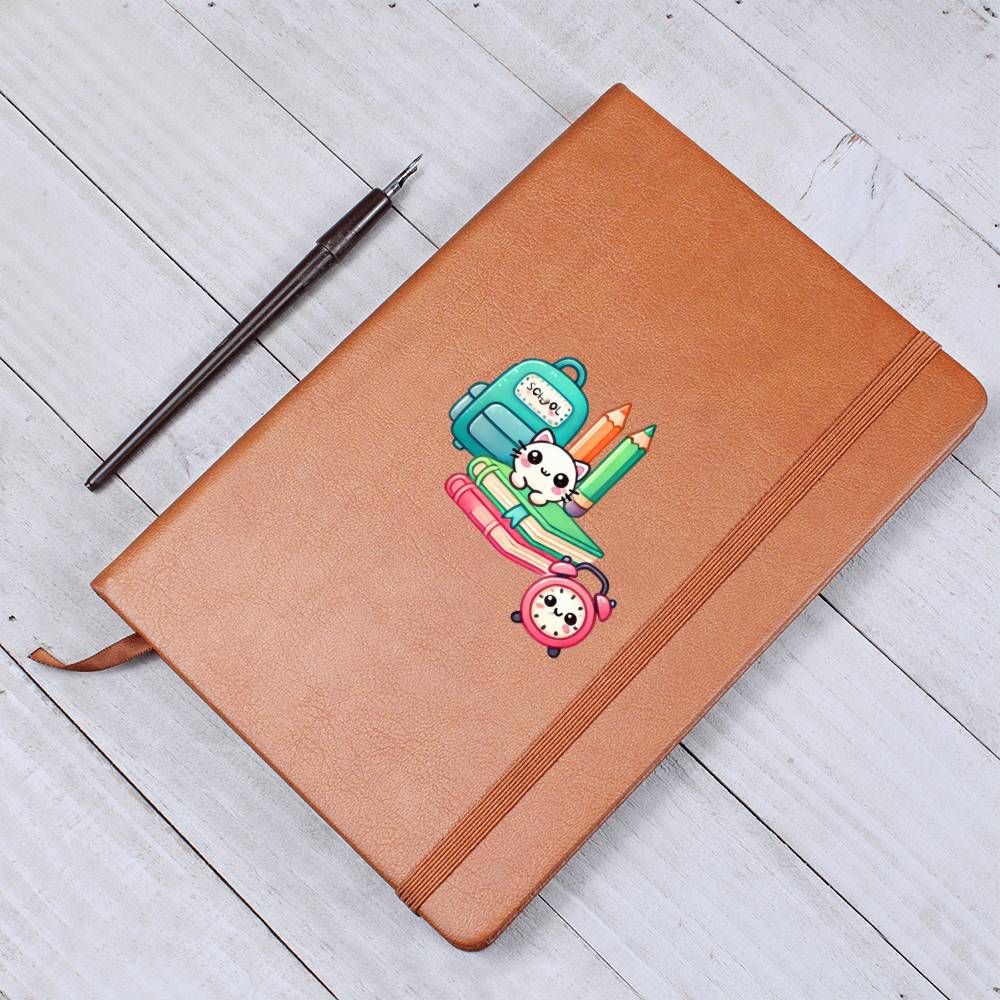 Cute Back to School Sticker 034 - Vegan Leather Journal