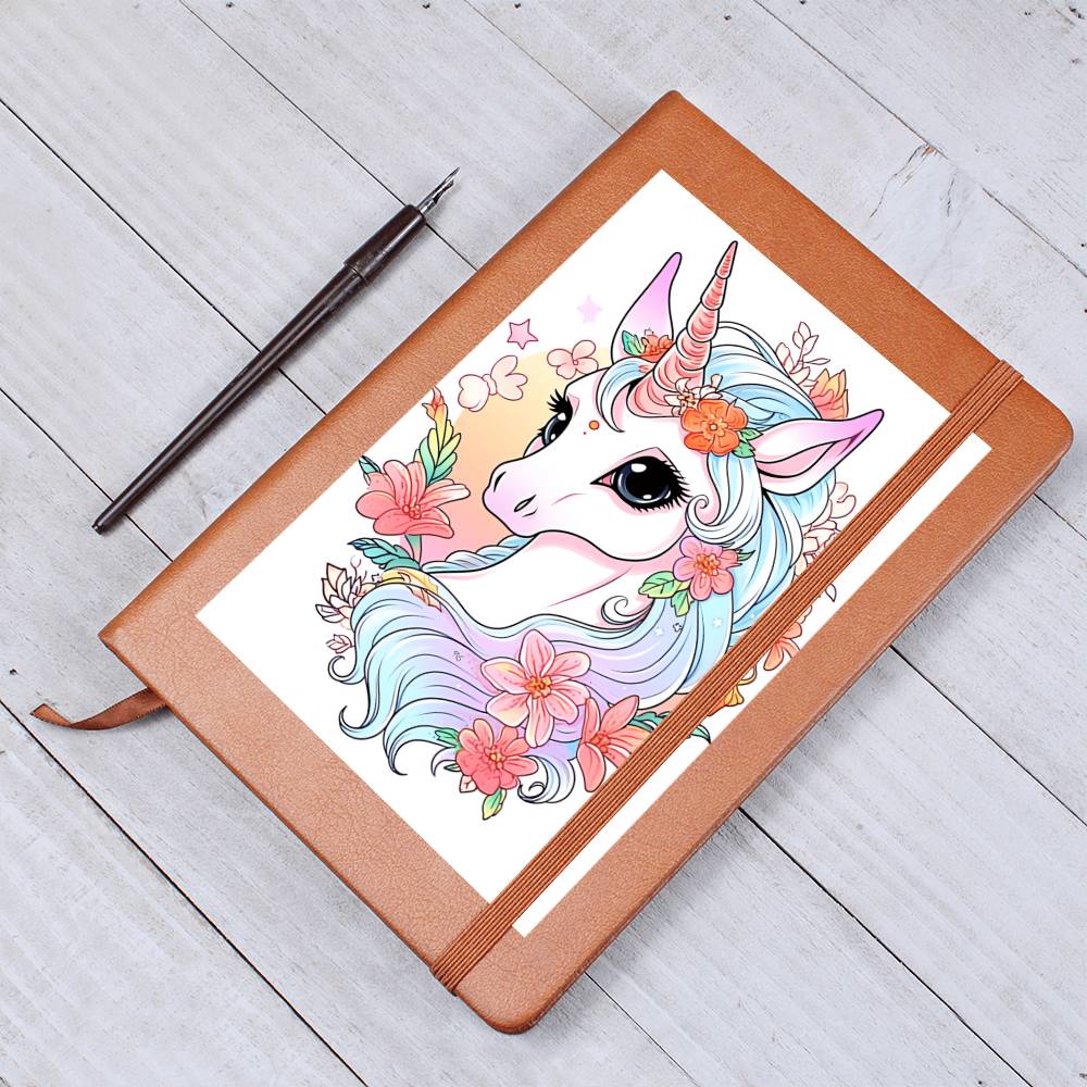Cute Unicorn 097 - Vegan Leather Journal
