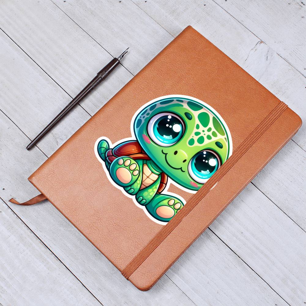 Cute Turtle sticker 201 - Vegan Leather Journal