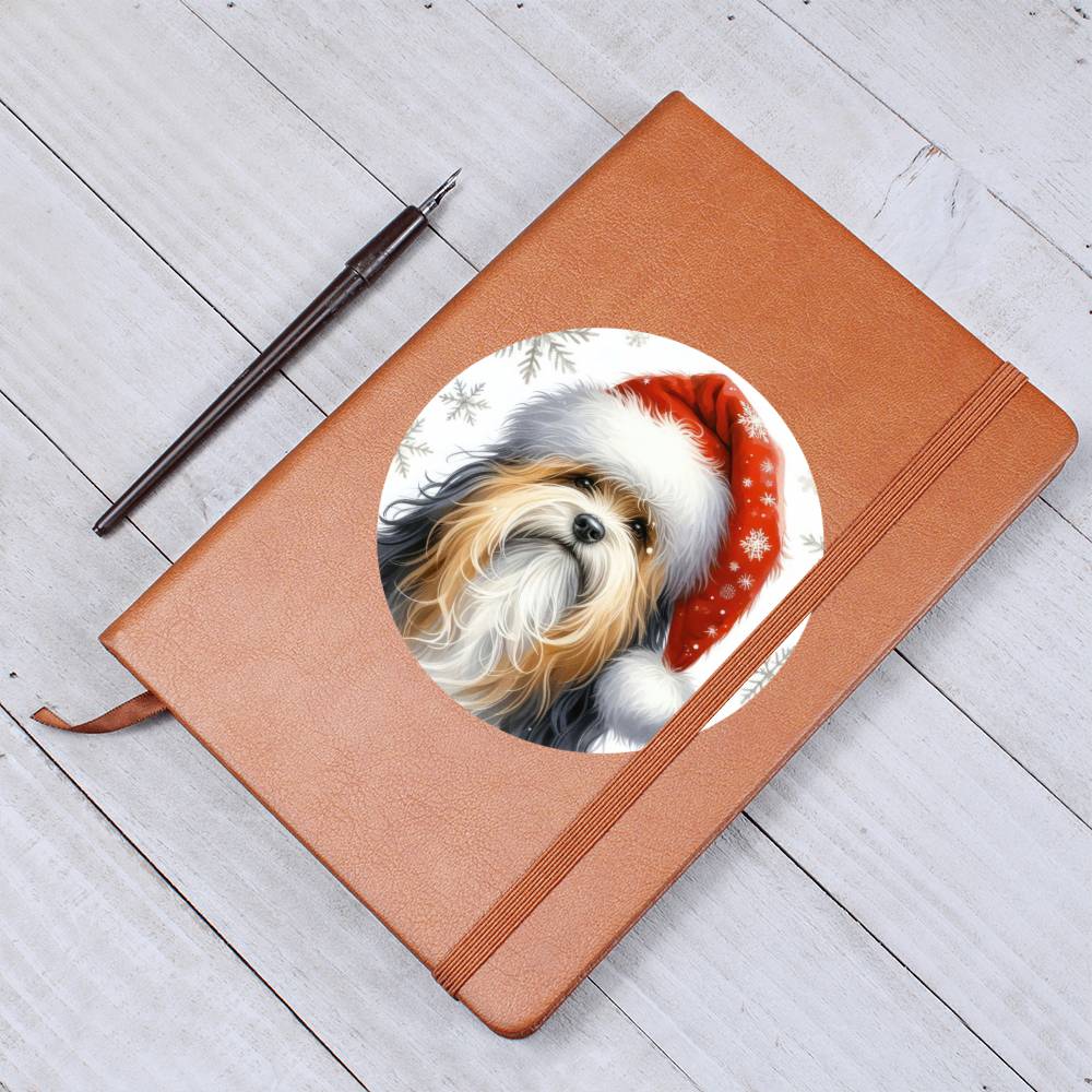 Christmas Dog - Lowchen - Vegan Leather Journal