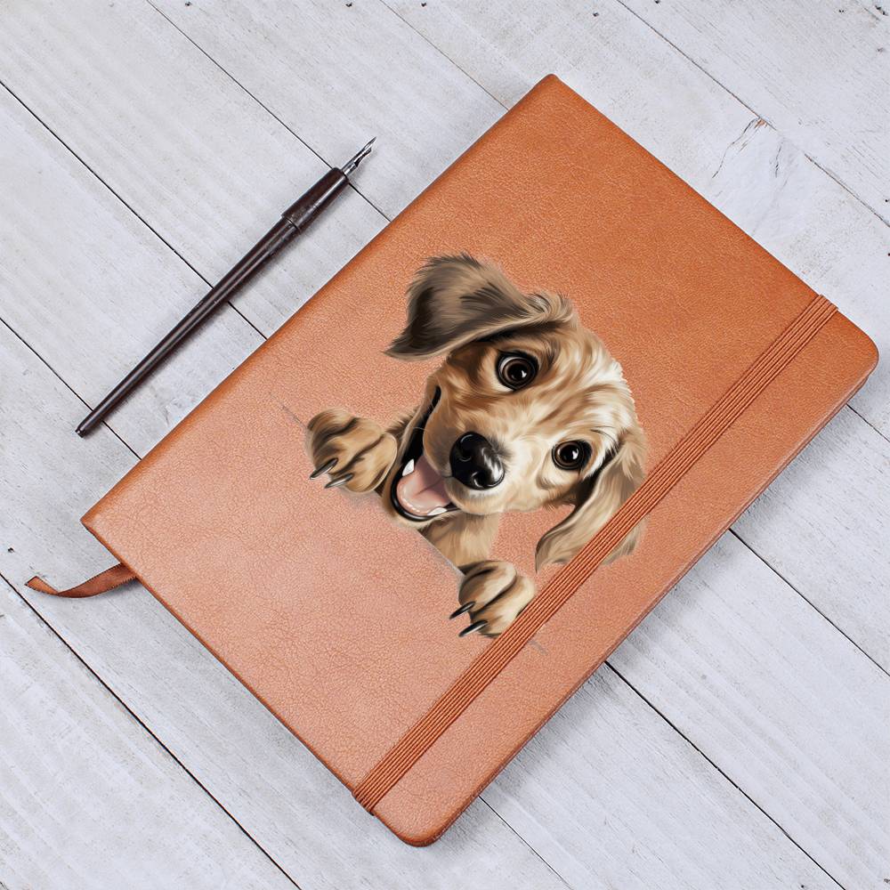 Sloughi Peeking - Vegan Leather Journal