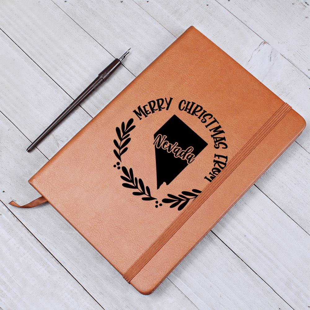 Merry Christmas From Nevada - Vegan Leather Journal