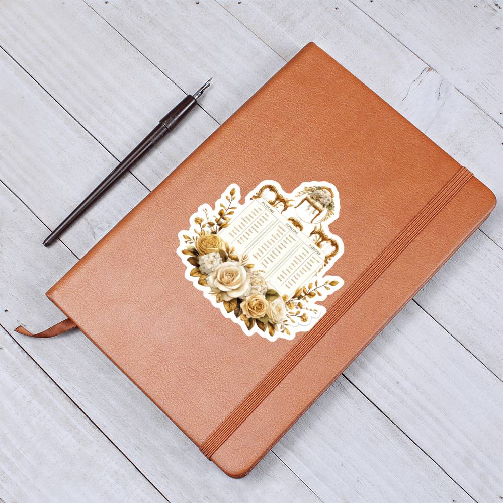 Luxury Wedding Decor Sticker 022 - Vegan Leather Journal