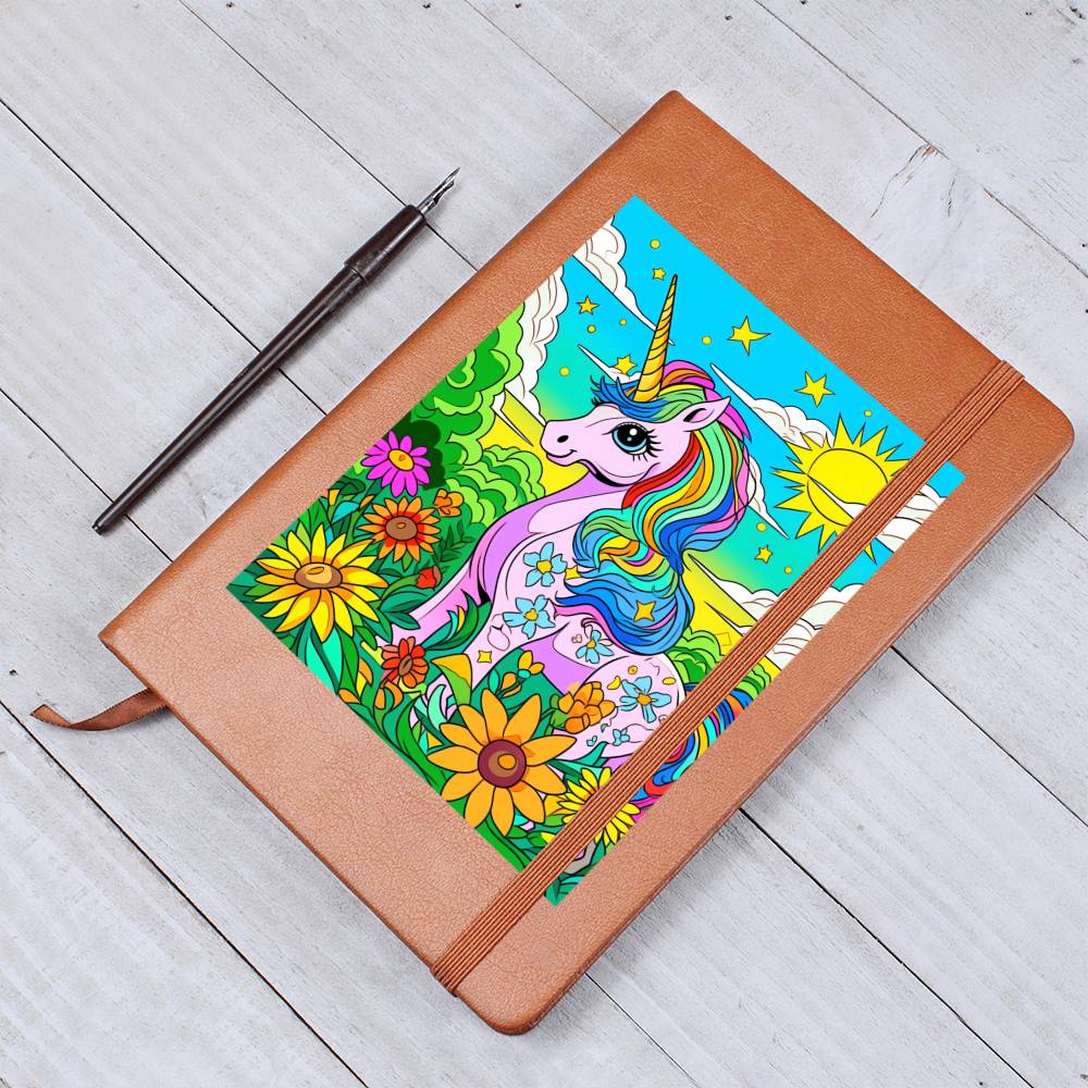 Cute Unicorn 027 - Vegan Leather Journal