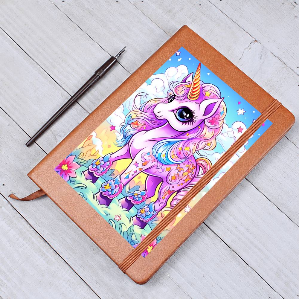 Cute Unicorn 035 - Vegan Leather Journal