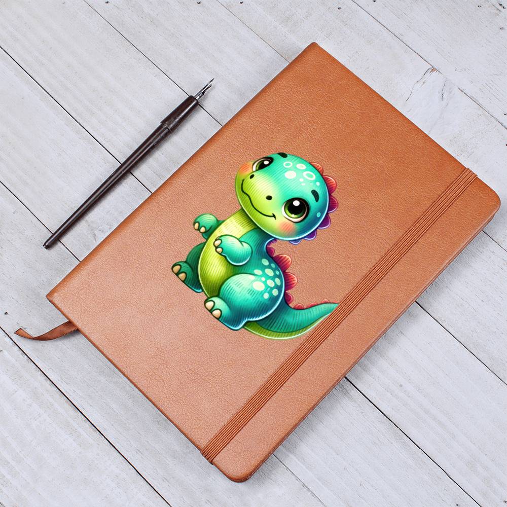 Colorful Baby Dinosaur 083 - Vegan Leather Journal