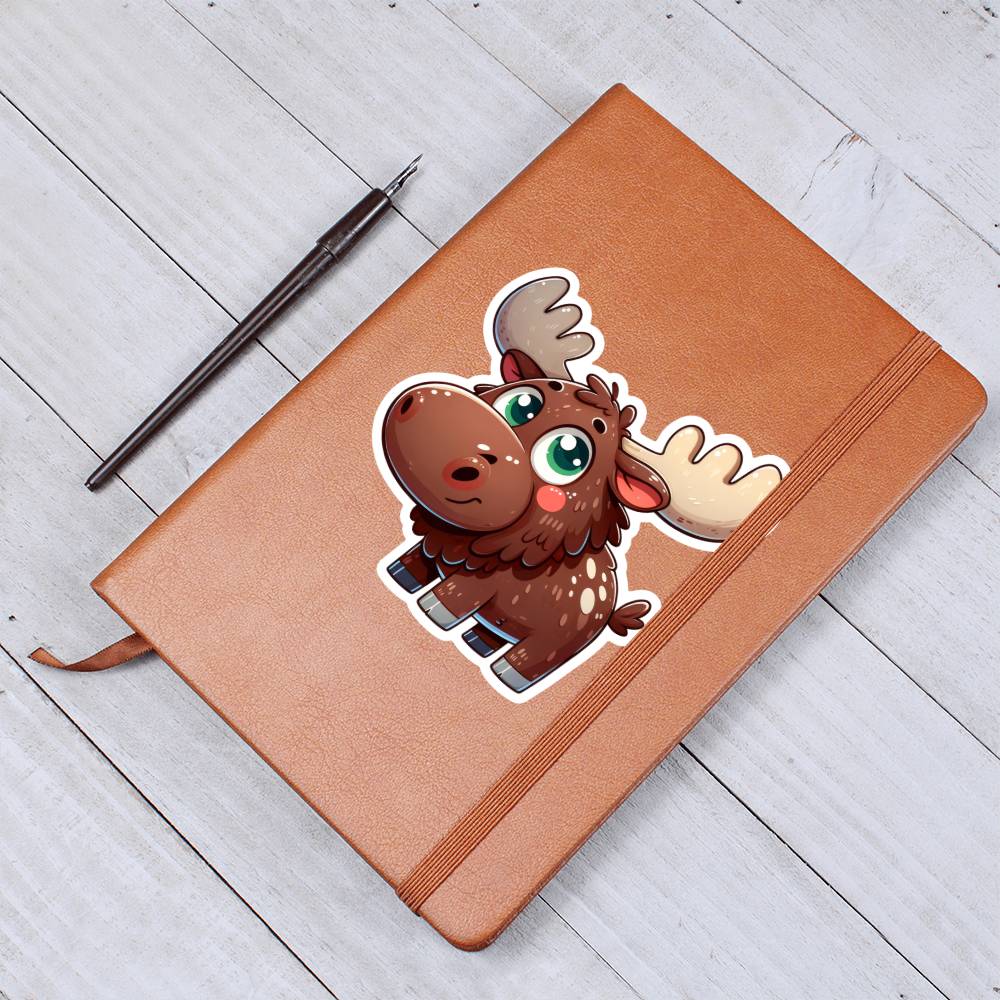 Cute Moose sticker 85 - Vegan Leather Journal
