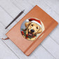 Dog Stained Glass Christmas Design 029 - Vegan Leather Journal