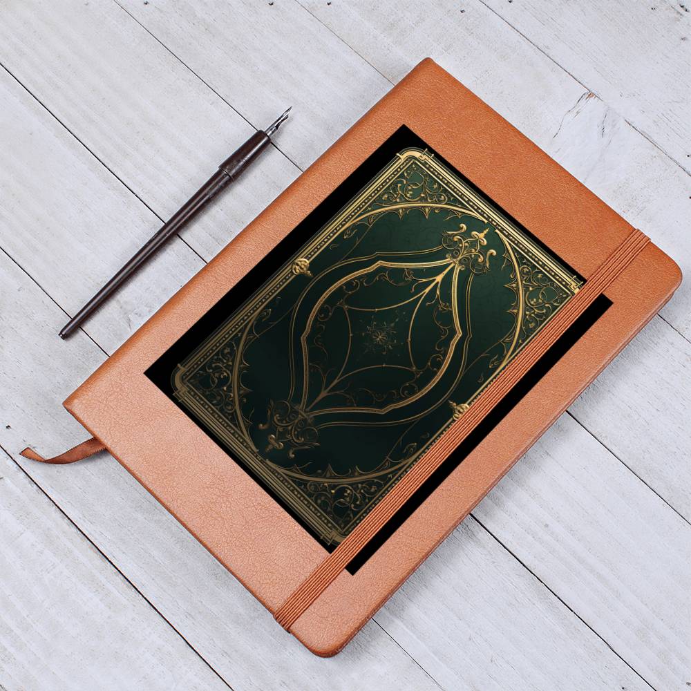 Ornate Gold Cover 047 - Vegan Leather Journal