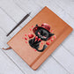 Valentine's Day Black Cat 046 - Vegan Leather Journal