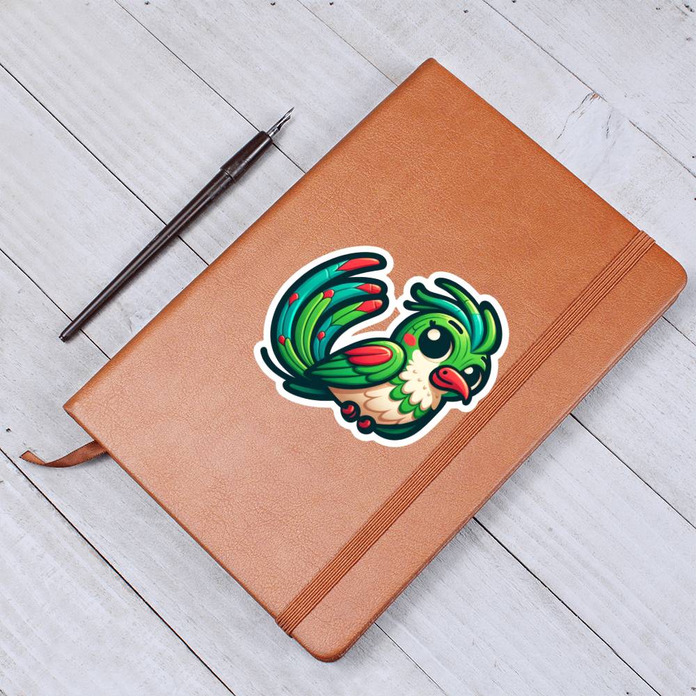 Cute Quetzal sticker 135 - Vegan Leather Journal