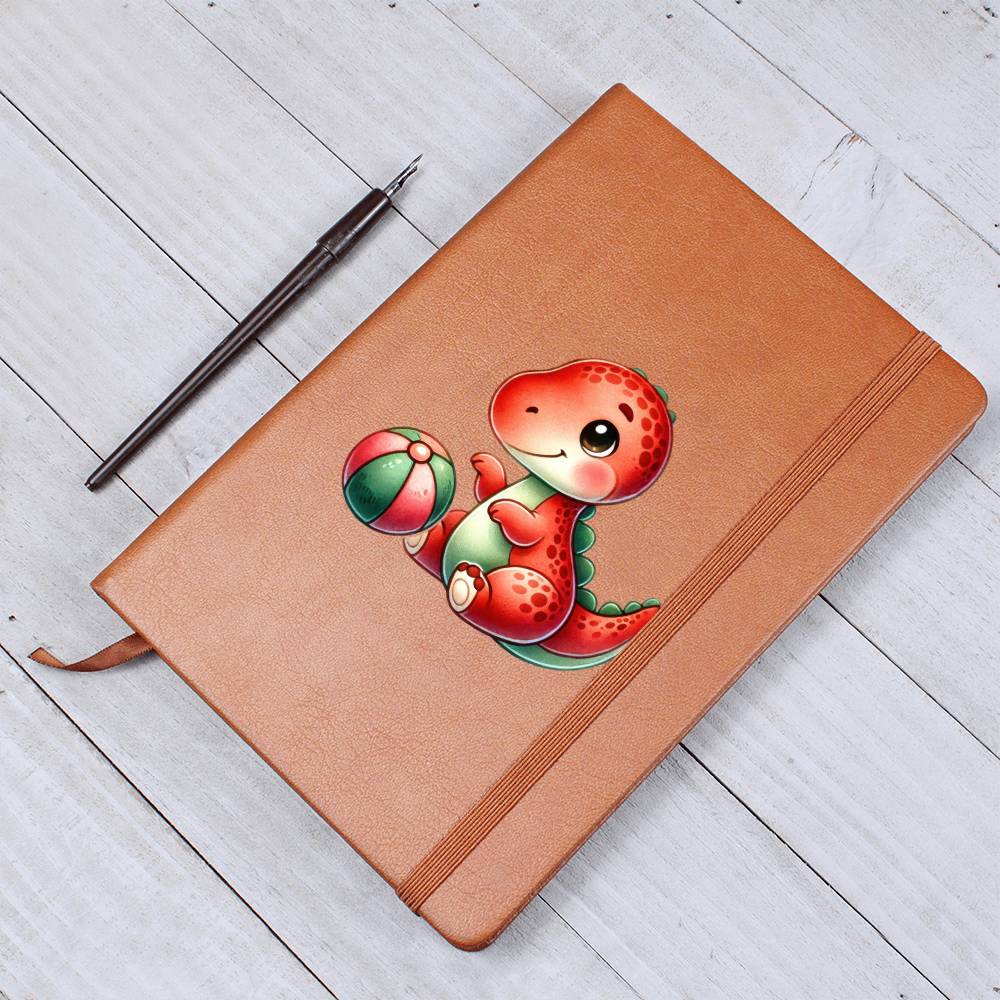 Colorful Baby Dinosaur 038 - Vegan Leather Journal