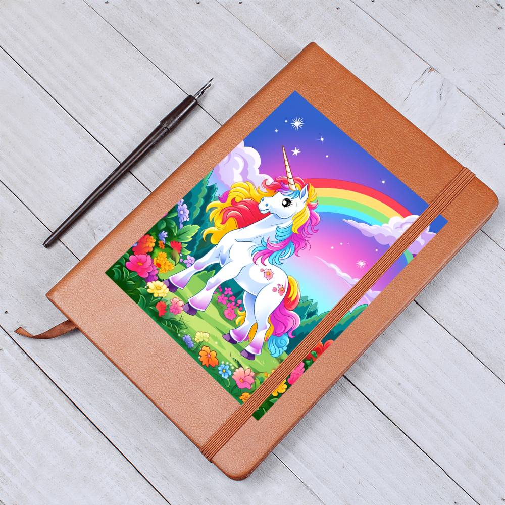 Cute Unicorn 058 - Vegan Leather Journal