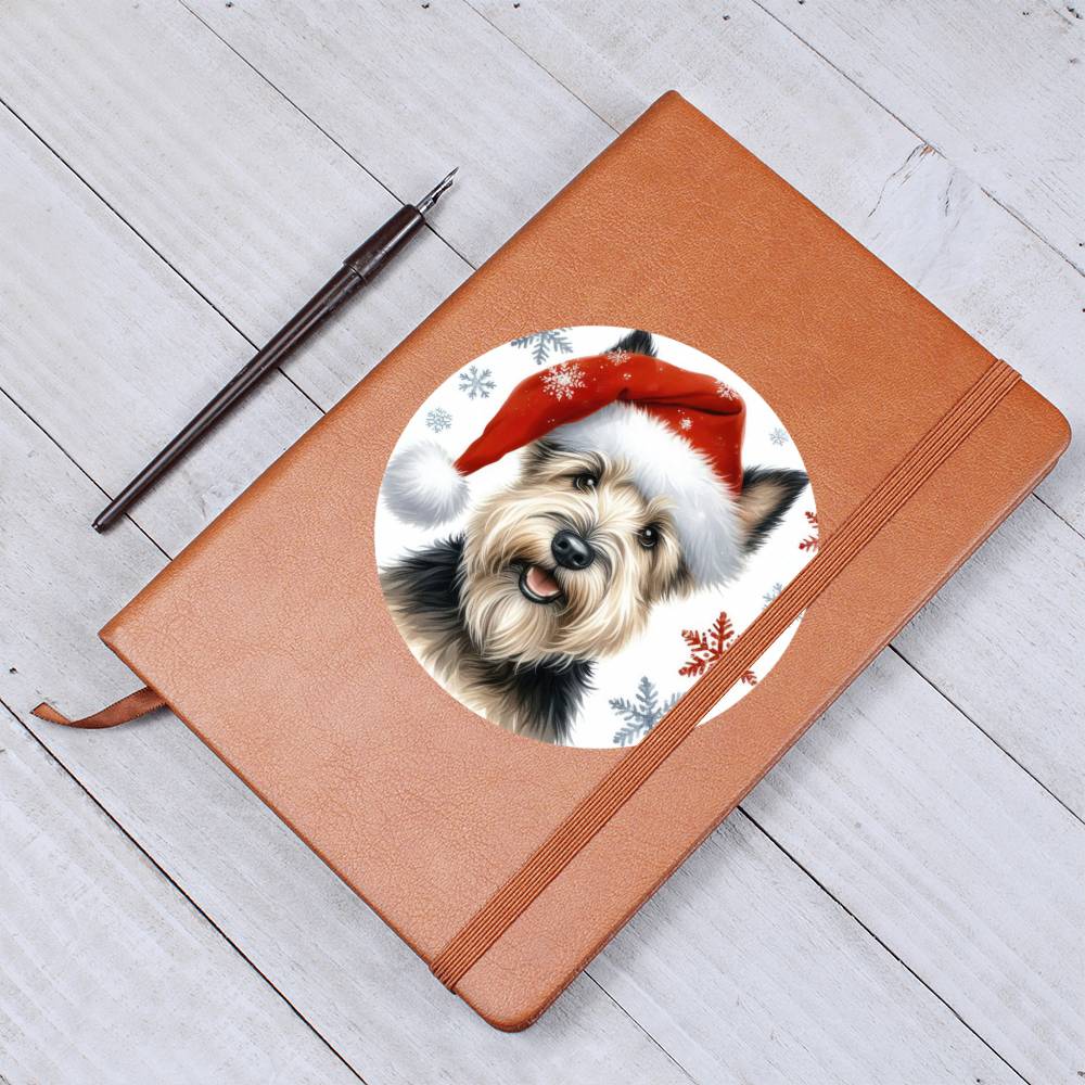 Christmas Dog - Scottish Terrier - Vegan Leather Journal