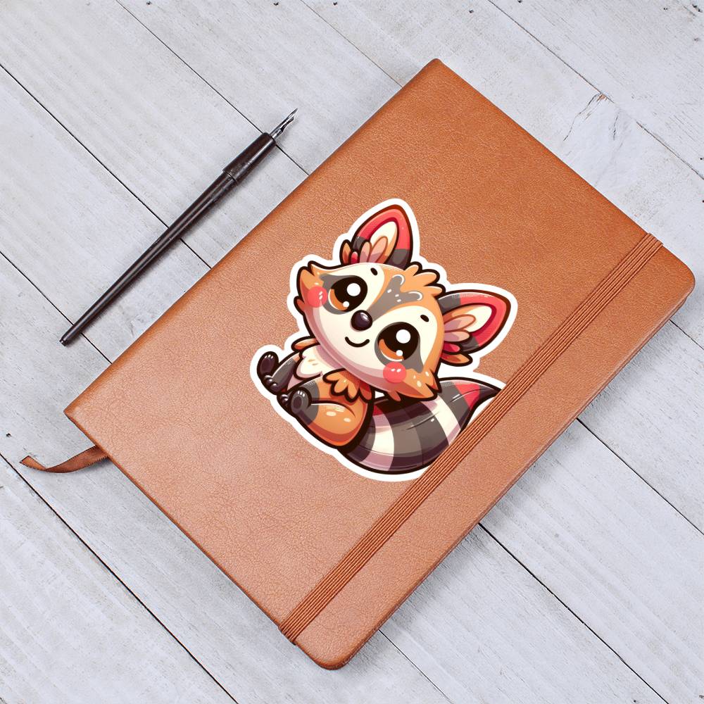 Cute Aardwolf sticker 02 - Vegan Leather Journal
