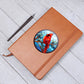 Christmas Red Cardinal Stained Glass Design 009 - Vegan Leather Journal