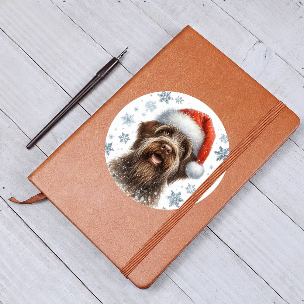 Christmas Dog - Wirehaired Pointing Griffon - Vegan Leather Journal