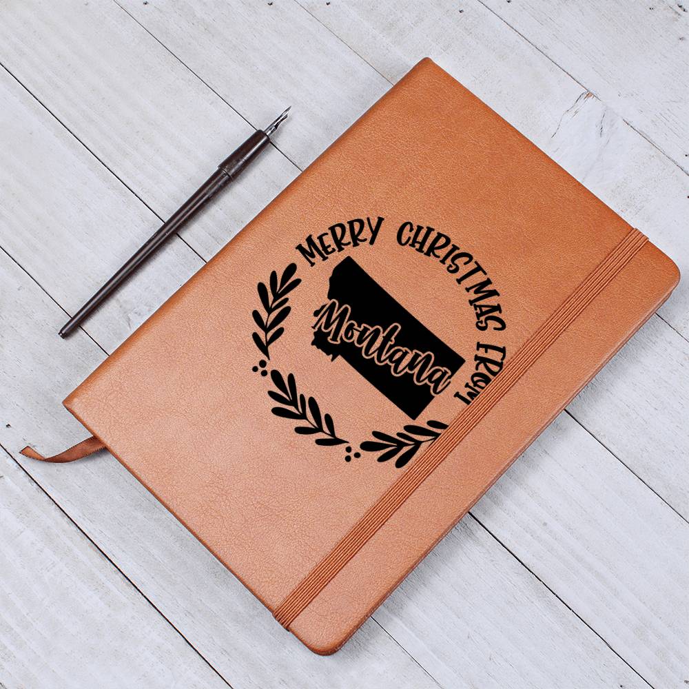 Merry Christmas From Montana - Vegan Leather Journal