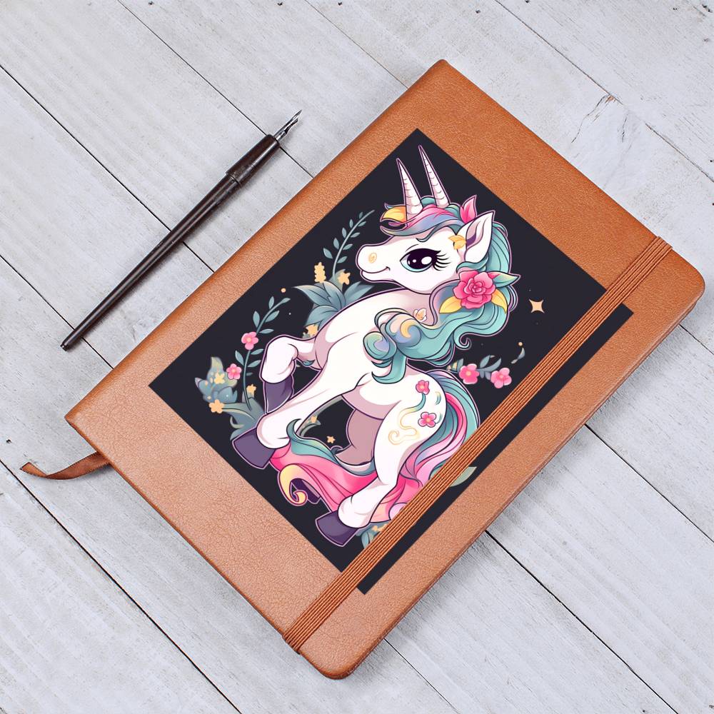 Cute Unicorn 081 - Vegan Leather Journal