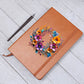 Floral Flower Wreath 062 - Vegan Leather Journal