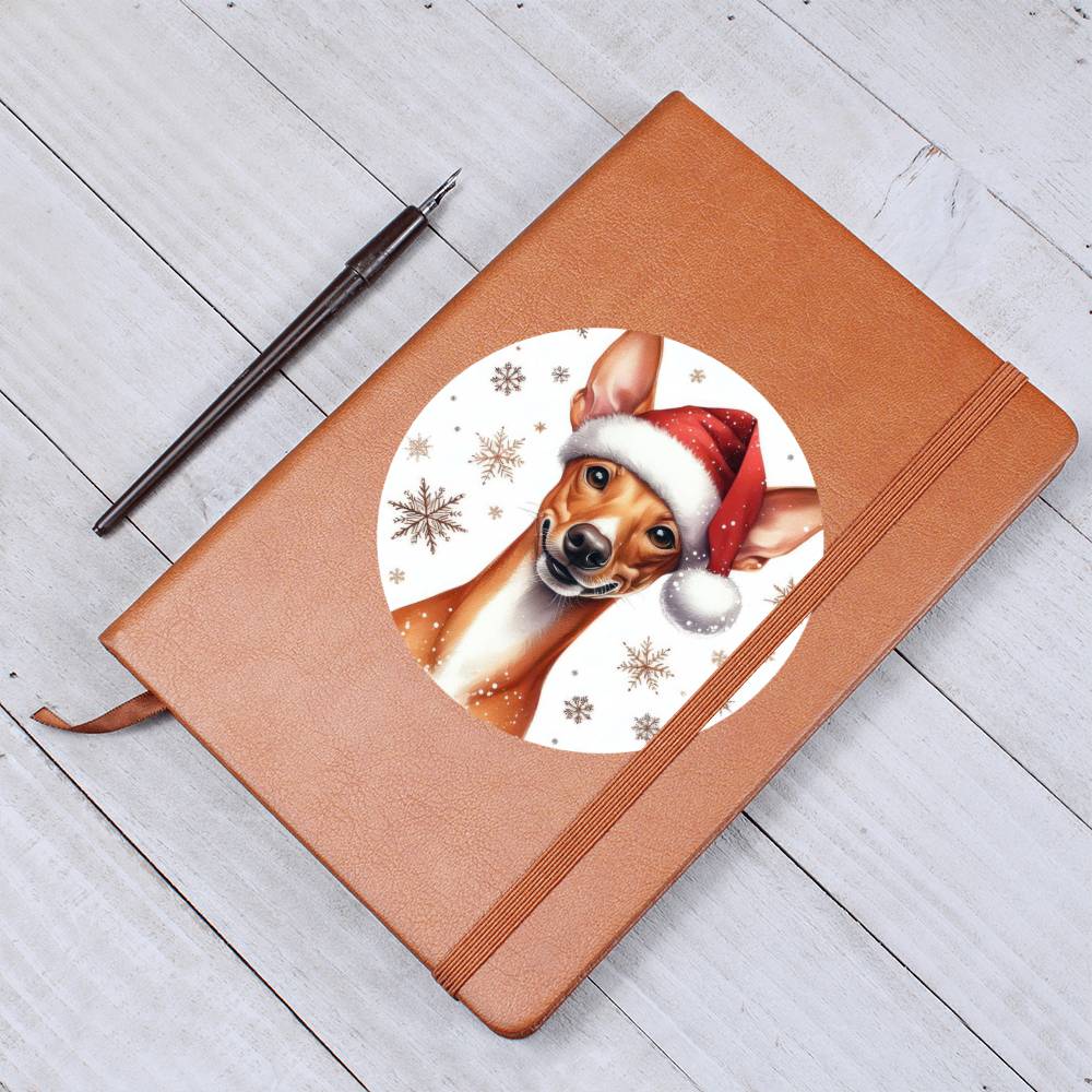 Christmas Dog - Cirneco dell’Etna - Vegan Leather Journal