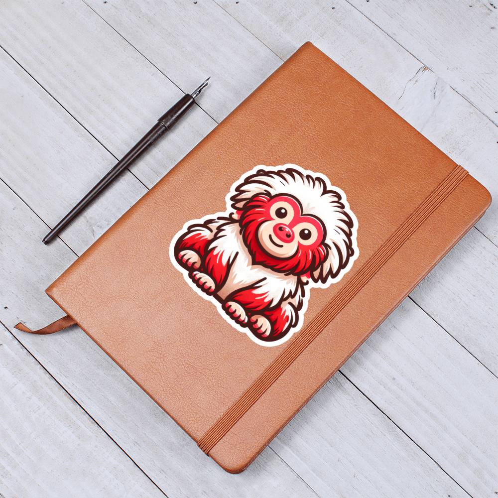 Cute Uakari sticker 204 - Vegan Leather Journal