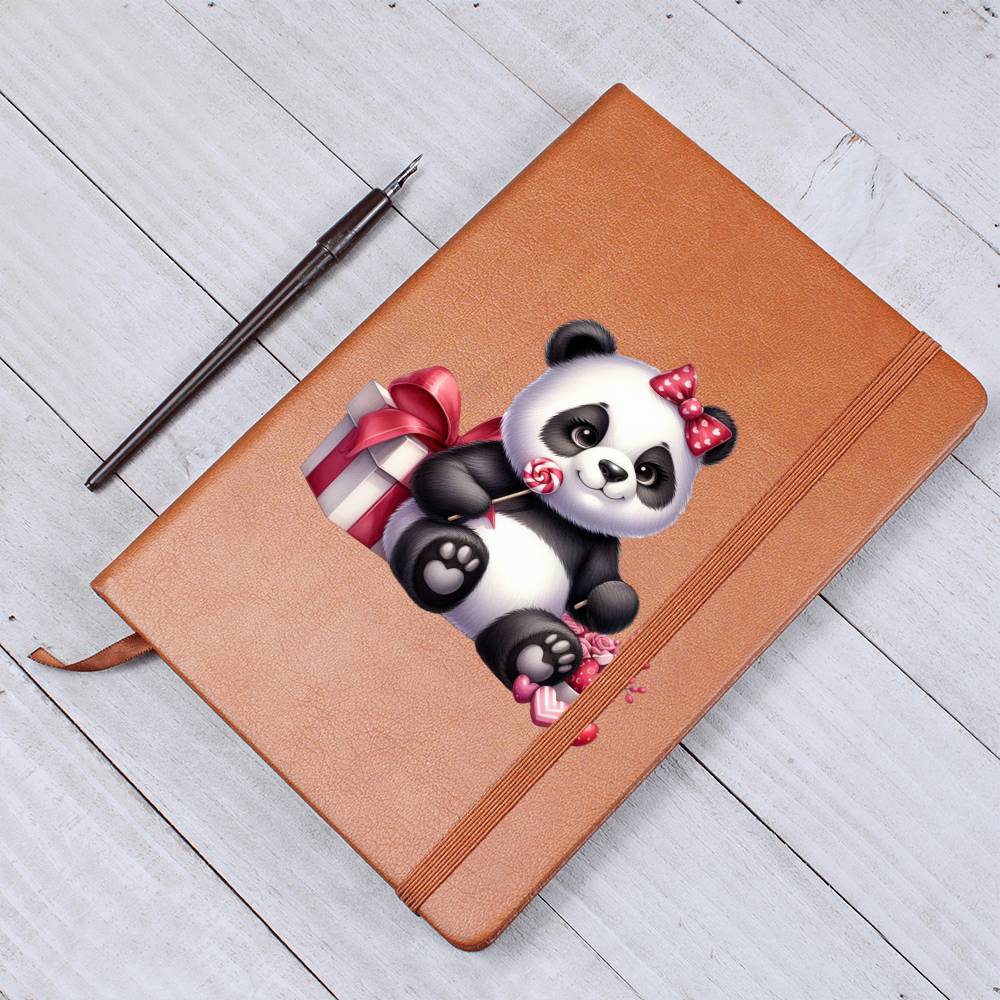 Valentine's Day Panda 004 - Vegan Leather Journal