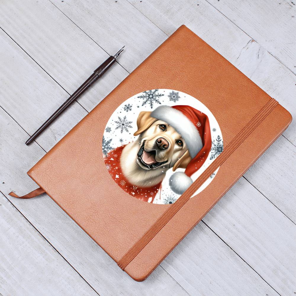 Christmas Dog - Labrador Bulldog  - Vegan Leather Journal